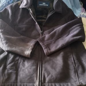 Dockers dark brown seude fur jacket